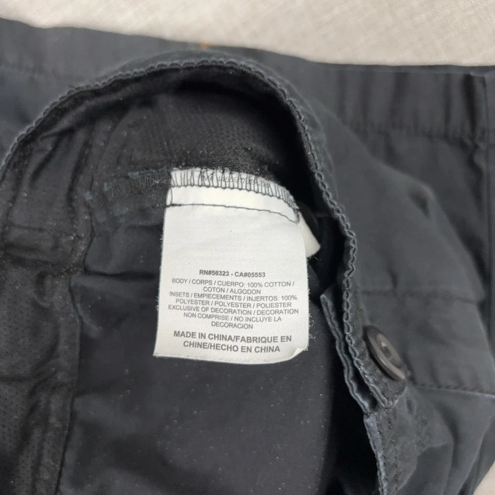 Nike Cargo Shorts Mens 39 Black Cotton Canvas Adjustable Waist 11 Inseam Outdoor